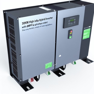 30kW 480V High-Leg Delta Hybrid Inverter dengan MPPT ganda dan output split-phase untuk aplikasi industri