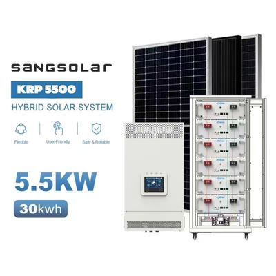 Sangsolar 5.5kw 10kw 48v 220v 230v 15kwh 30kwh Lithium Baterai Off Grid Sistem Tenaga Surya Tanpa Baterai