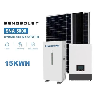 SANG Solar Inverter 5kw 10kw 15kw Dengan 15kwh Lithium Battery Grid Sistem Panel Surya Photovoltaic